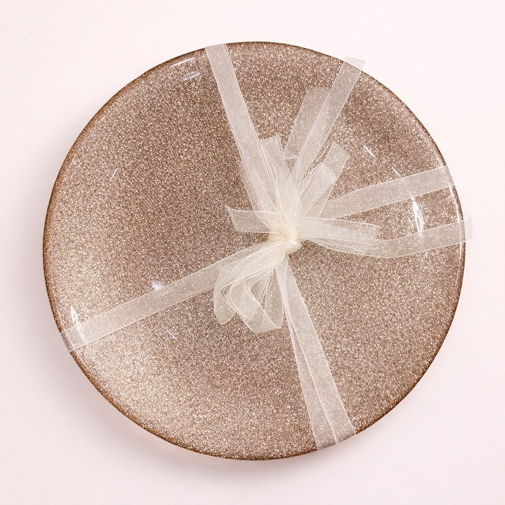 NWT‎ TikTok Viral Gold Glitter Sparkle Plate Set